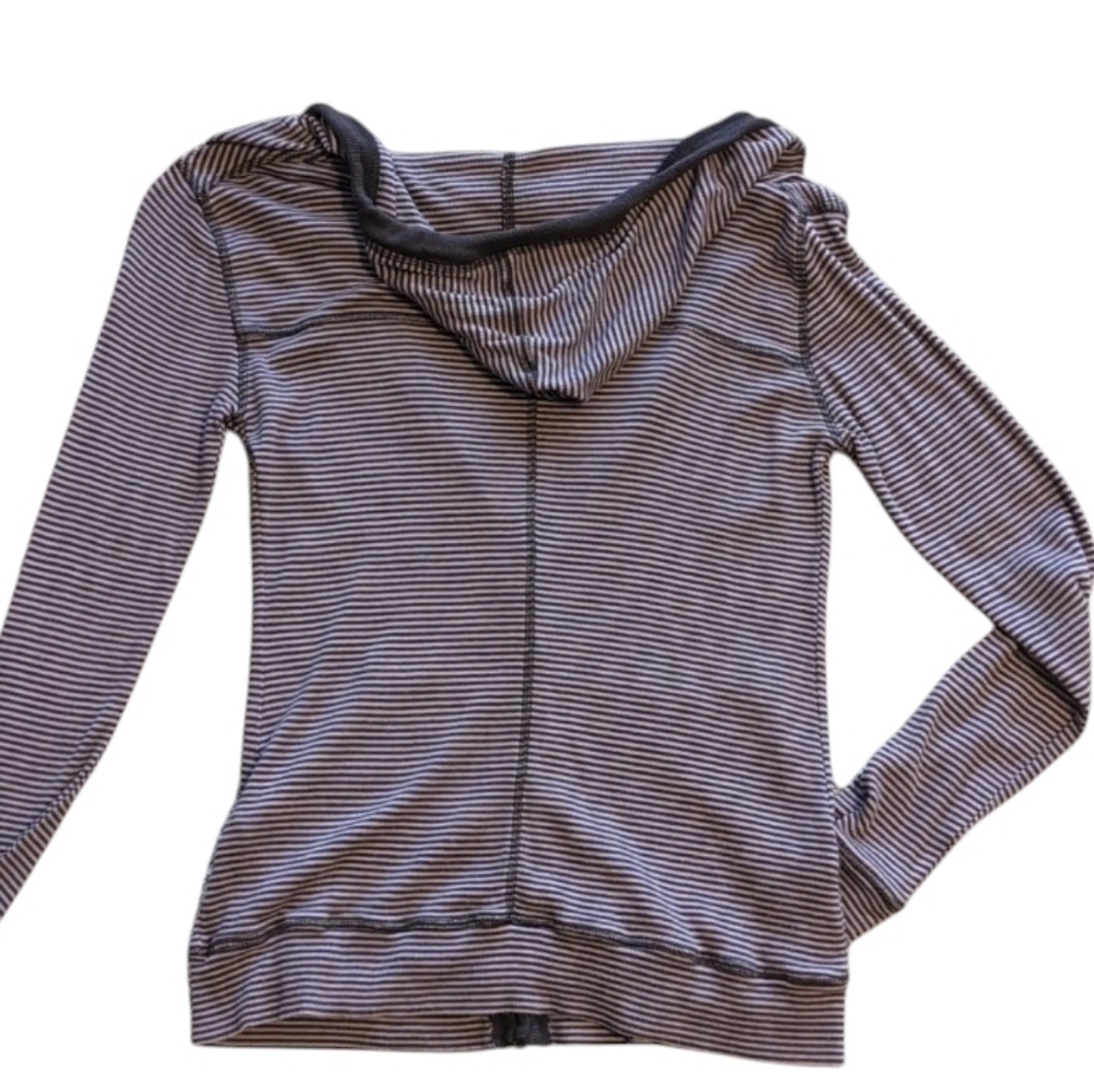 Timberland Purple & Dark Brown Striped Hooded Cardigan Size Medium - Picture 2 of 6